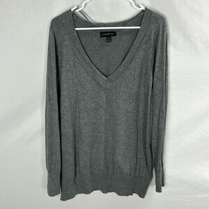 Lane Bryant Grey V-Neck Long Sleeve Sweater -Size 18/20